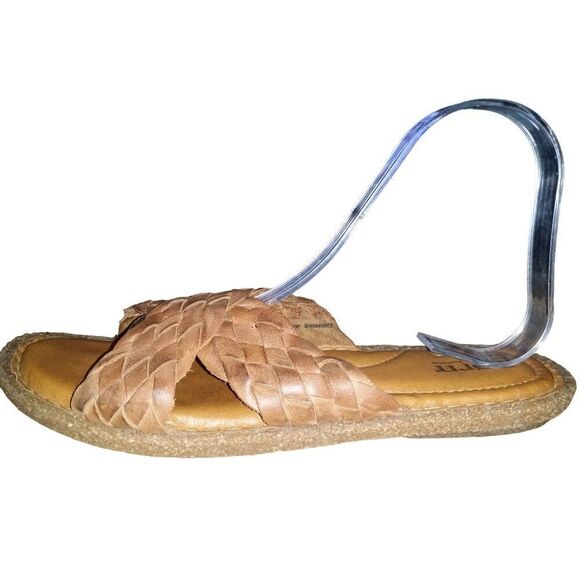 Born Sandals Women Sz 8 M Brown Strappy Woven Leather Summer Boho - Picture 1 of 7